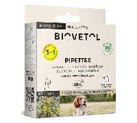 BIOVETOL - Pipettes Antiparasitaires Chien - Antiparasitaire Bio Certifié Ecocert - Anti-puces, Anti-Tiques (pour Moyen Chien (de 15 à 30 kgs), 3 pipettes + 1 Offerte)
