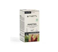 BIOVETOL - Pipettes Antiparasitaires Basse-Cour - Antiparasitaire Bio Certifié Ecocert - Anti-puces, Anti-Tiques (12 pipettes)