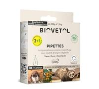 BIOVETOL - Pipettes Antiparasitaires Rongeurs & Petits mammifères - Bio Certifié Ecocert - Anti-puces, Anti-Tiques, Anti-moustiques, Anti-poux (3 pipettes + 1 Offerte) - Conçu et fabriqué en France