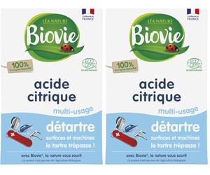 Biovie - Acide citrique multi-usage, détartre 350g (Lot de 2)
