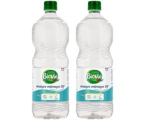 Biovie - Vinaigre ménager 20°, senteur eucalyptus - éco-recharge 1L (Lot de 2)