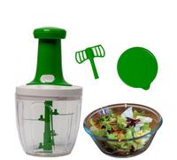 BIOVIRA Hachoir Manuel Pression 1L 5 Lames Inox + 2e Bol Couvercle + Ebook, Made in Italy - mini hachoir manuel coupe oignon chopper pratique !