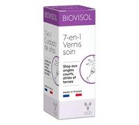 Biovisol 7-en-1 - Soin Ongles Complet Anti-Stries | Protège, Hydrate, Nourrit, Lisse, Durcit, Répare & Embellit | Huiles Argan, Amande Douce & Baobab | Base Coat Invisible | Testé Dermatologiquement