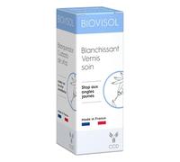 Biovisol Blanchissant - Correcteur Ongles Jaunes & Ternes | Blanchiment Optique Naturel | Fini Mat | Renforce et Protège | Extrait de Citron & Silice | Transparent, Seul ou Sous Vernis | Dès 12 Ans