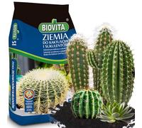 BIOVITA 5 l de cactus et plantes succulentes, substrat spécial multi-composants, terreau végétal prêt à l'emploi