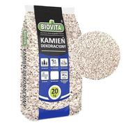 BIOVITA Gravier décoratif en grès blanc pour aménagement de jardin, blanc neige (beige, 20 kg)