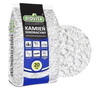 BIOVITA Gravier décoratif en grès blanc pour aménagement paysager, 20 kg