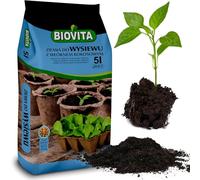 BIOVITA Pour semis avec fibres de coco - 5 l - Substrat multi-composants - Terre végétale prête à l'emploi - Terre d'origine naturelle.