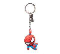 Bioworld BIO-KE020304SPN Marvel Comics Porte-clés en caoutchouc avec personnage Spider-Man Taille unique Rouge 16 cm, Multicouleur
