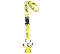 Bioworld Cordon porte-badges Pokémon pour homme et femme - Pour clés, portefeuilles, enseignants ou téléphones portables, Jaune, taille unique