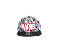 Bioworld - Difuzed Marvel Logo and Comic Pattern Snapback Baseball Cap Casquette, Grey, Taille Unique Mixte