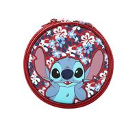 Bioworld Disney Stitch Boîte de voyage ronde avec imprimé hibiscus Bleu 12,7 cm, Disney Stitch Hibiscus, OSFA