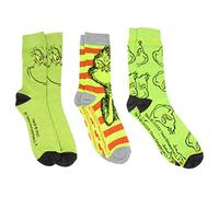 Bioworld Dr. Seuss The Grinch Who Stole Christmas Crew Socks 3 Pair Pack