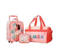 Bioworld Ensemble de valises Carro On 3 pièces et 4 pièces pour jeunes, Pua & Moana Rose, OSFA