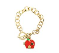 Bioworld Hello Kitty Bracelet avec médaillon en forme de maison Apple Doré