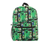 Bioworld Minecraft Creeper Sac à dos imprimé intégral 45,7 cm, Minecraft Vert-1, OSFA