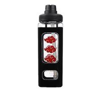 Bioworld Naruto Akatsuki Clouds Bouteille d'eau carrée en plastique Noir 700 ml