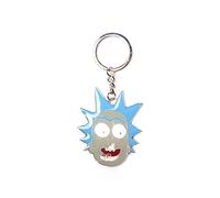 Bioworld Rick And Morty Ke081213RMT Porte-clés en métal avec pendentif en forme de grand visage Bleu/gris 16 cm