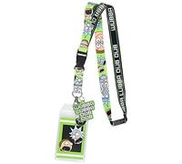Bioworld Rick And Morty Wubba Wubba Lanière avec porte-carte d'identité en caoutchouc et autocollant, fermoir détachable