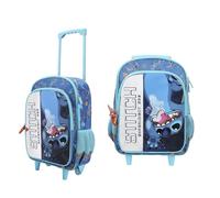 Bioworld Sac à dos à roulettes pour jeunes 40,6 cm, Disney Stitch Rolling Blue, Medium (16 inches)