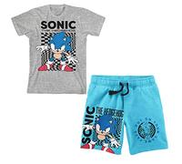 Bioworld Sonic The Hedgehog Ensemble t-shirt et short pour garçon, gris, 6