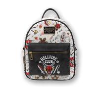 Bioworld Stranger Things Sac à dos avec impression numérique, blanc, design Hellfire Club, multicolore, taille unique