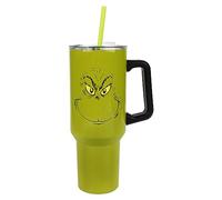 BioWorld Gobelet en acier inoxydable The Grinch Grinning Face avec poignée Vert 1200 ml