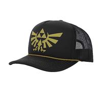 Bioworld The Legend of Zelda Casquette de camionneur noire avec logo Evergreen doré, noir, taille unique