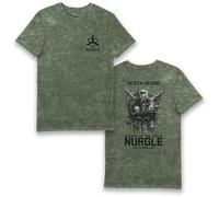 Bioworld Warhammer 40 000 Nurgle Death Guard Eco Wash T-shirt pour adultes, Vert, M-3XL