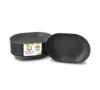 BIOZOYG 10 pièces Bols Réutilisables Durables | 13,5 x 18,5 cm Plat Ovale | Vaisselle de Camping | Vaisselle de Fête | Bols à Collation | Lavable au Lave-vaisselle | Micro-ondable