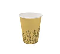 BIOZOYG 100 pièces 200 ml / 8 oz gobelets carton imprimé 'fleurs sauvages' Ø 80 mm | écologique, recyclable & estival | gobelets jetables