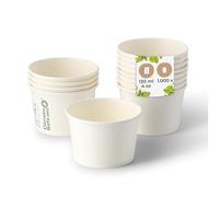 BIOZOYG 1000x gobelet à glace en carton 75 ml blanc - bol jetable sans plastique et recyclable - ramequin dessert bol a emporter
