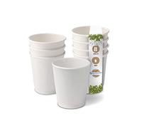 BIOZOYG 100x gobelets jetables isothermes 200 ml / 8 oz, Ø 80 mm blanc - gobelet carton à double couche et sans plastique et - gobelet cafe