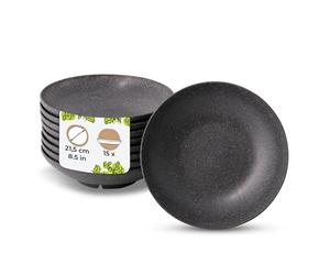 BIOZOYG 15 pièces Assiettes Réutilisables Durables | Ø 21,5 cm Assiette Creuse | Vaisselle de Camping | Vaisselle de Fête | Assiette à Soupe | Lavable au Lave-vaisselle | Micro-ondable