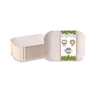 BIOZOYG 250x barquette frites 18 x 13 x 3 cm - Barquettes en carton carrés - Assiette blanche recyclable - écologique barquette à frites rectangulaires