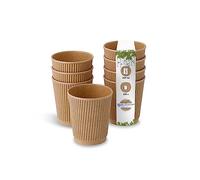 BIOZOYG 250x gobelets jetables isothermes 200 ml / 8 oz, Ø 80 mm brun - gobelet carton à double couche et sans plastique et - gobelet cafe