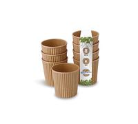BIOZOYG 25x gobelets jetables isothermes 100 ml / 4 oz, Ø 62 mm brun - gobelet carton à double couche et sans plastique et - gobelet cafe