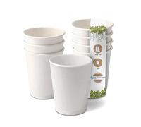 BIOZOYG 25x gobelets jetables isothermes 300 ml / 12 oz, Ø 90 mm blanc - gobelet carton à double couche et sans plastique et - gobelet cafe