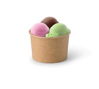 BIOZOYG 50x gobelet à glace en carton 200 ml marron - bol jetable sans plastique et recyclable - ramequin dessert bol a emporter
