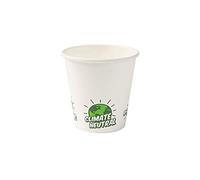 BIOZOYG 50x gobelets jetables 150 ml / 6 oz, Ø 80 mm blanc avec motif environnemental - gobelet carton sans plastique et en matériaux durables - gobelet cafe