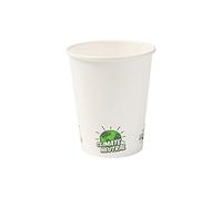 BIOZOYG 50x gobelets jetables 200 ml / 8 oz, Ø 80 mm blanc avec motif environnemental - gobelet carton sans plastique et en matériaux durables - gobelet cafe