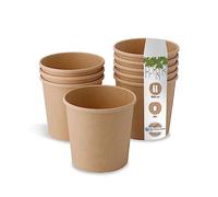 BIOZOYG Bio gobelets en papier gobelets aliments carton kraft marrons I Gobelets compostables à emporter glace papier I 25 Gobelets jetables biodégradables 600ml