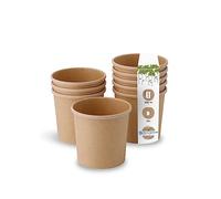 BIOZOYG Bio gobelets en papier gobelets aliments carton kraft marrons I Gobelets compostables à emporter glace papier I 25 Gobelets jetables biodégradables 300ml