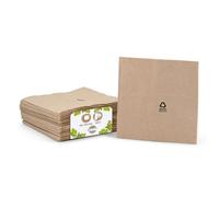 BIOZOYG Bio serviettes écologiques en papier recyclé I Serviettes en papier de haute qualité 33 x 33 cm I 100 pièces à cocktail non blanchies, biodégradables et compostables