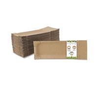 BIOZOYG bloc d assiettes en papier détachable I dimensions 8 x 18 + 3 cm détachable I assiettes en carton brun recyclé pour frites, saucisse etc I recyclable - écologique I 1000 pièces