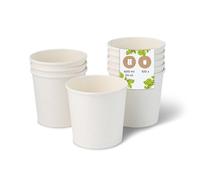 BIOZOYG Bol à soupe 100 pièce 600 ml / 24 oz, Ø 115 mm, blanc - Bol carton, gobelet kraft - Recipient soupe - Coupelle aperitif, contenant soupe, assiette à soupe, pasta box