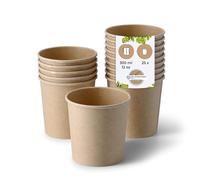 BIOZOYG Bol à soupe 25 pièce 300 ml / 12 oz, Ø 90 mm, marron - Bol carton, gobelet kraft - Recipient soupe - Coupelle aperitif, contenant soupe, assiette à soupe, pasta box