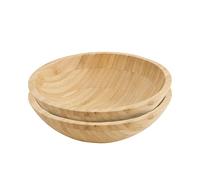 BIOZOYG Bol Rond En Bambou Ø 19,5cm Pour Assiettes Chaudes Et Froides I Bol À Soupe I Bol Durable Pour Pâtes I Bouddha Bowl I Assiettes De Fête Écologiques I Grand Bol Pour Céréales 660ml I 2 pièces