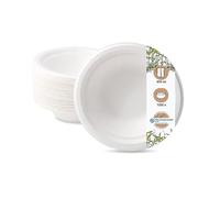 BIOZOYG Bols jetables en canne à sucre I Vaisselles compostables et biodégradables I Assiette à soupe, bol à pâtes, bol de service I 1000 x bol à soupe 400ml, rond 18cm