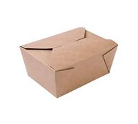 BIOZOYG Box aliments à emporter I Bio box alimentaire avec couvercle rabattable 1200ml I Box en papier rectangulaire I Carton kraft marron box compostable I Boîtes à emporter jetables 300 pièces